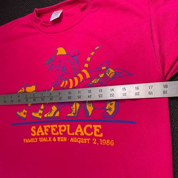 VTG 80s Jerzees by Russell single stitch Safeplace Family Walk & Run tee sz M - Picture 8 of 10